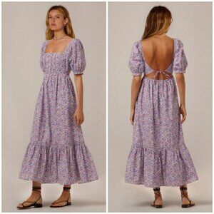 💕FAVORITE DAUGHTER💕 The Mirka Dress ~ Organic Cotton Purple Floral Print 8 NWT